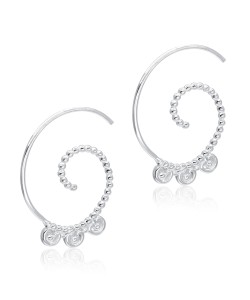 Unique Designed With CZ Stone Silver Hanging Earring STS-5582